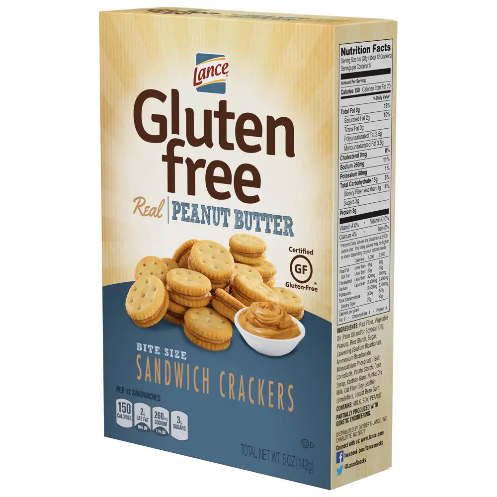 Lance Gluten Free Peanut Butter Sandwich Crackers 5 oz Boxes
