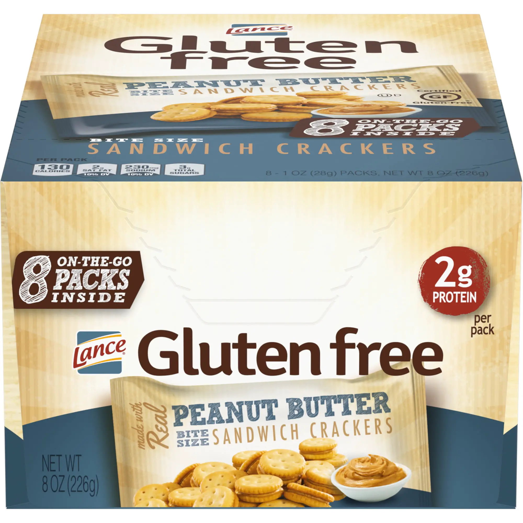 Lance Gluten Free Sandwich Crackers, Peanut Butter, Snack Bags 8 Ct ...