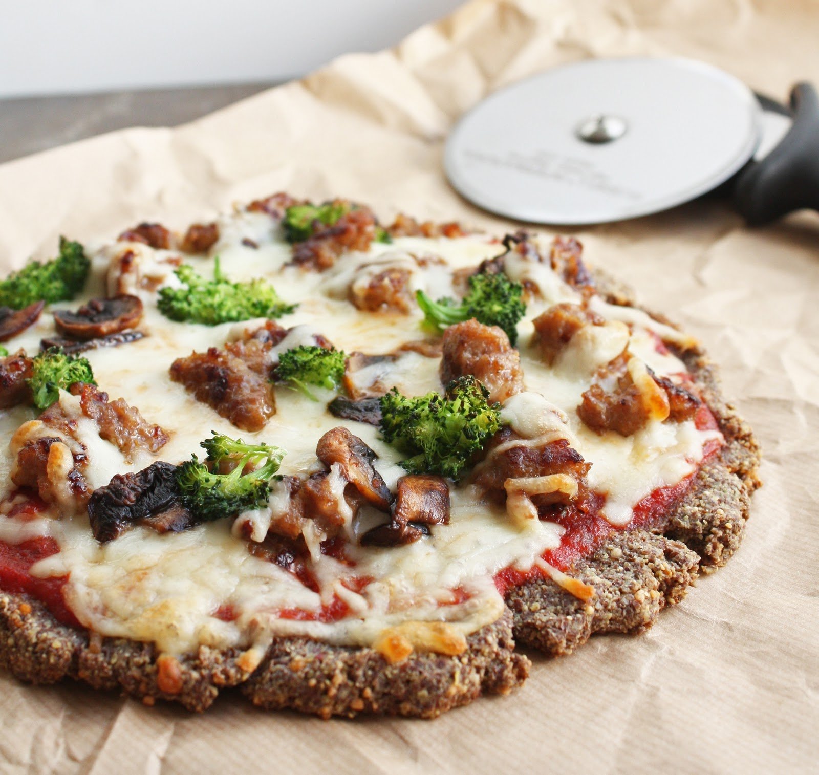 Low Carb Flax &  Parmesan Pizza Crust (Gluten Free)