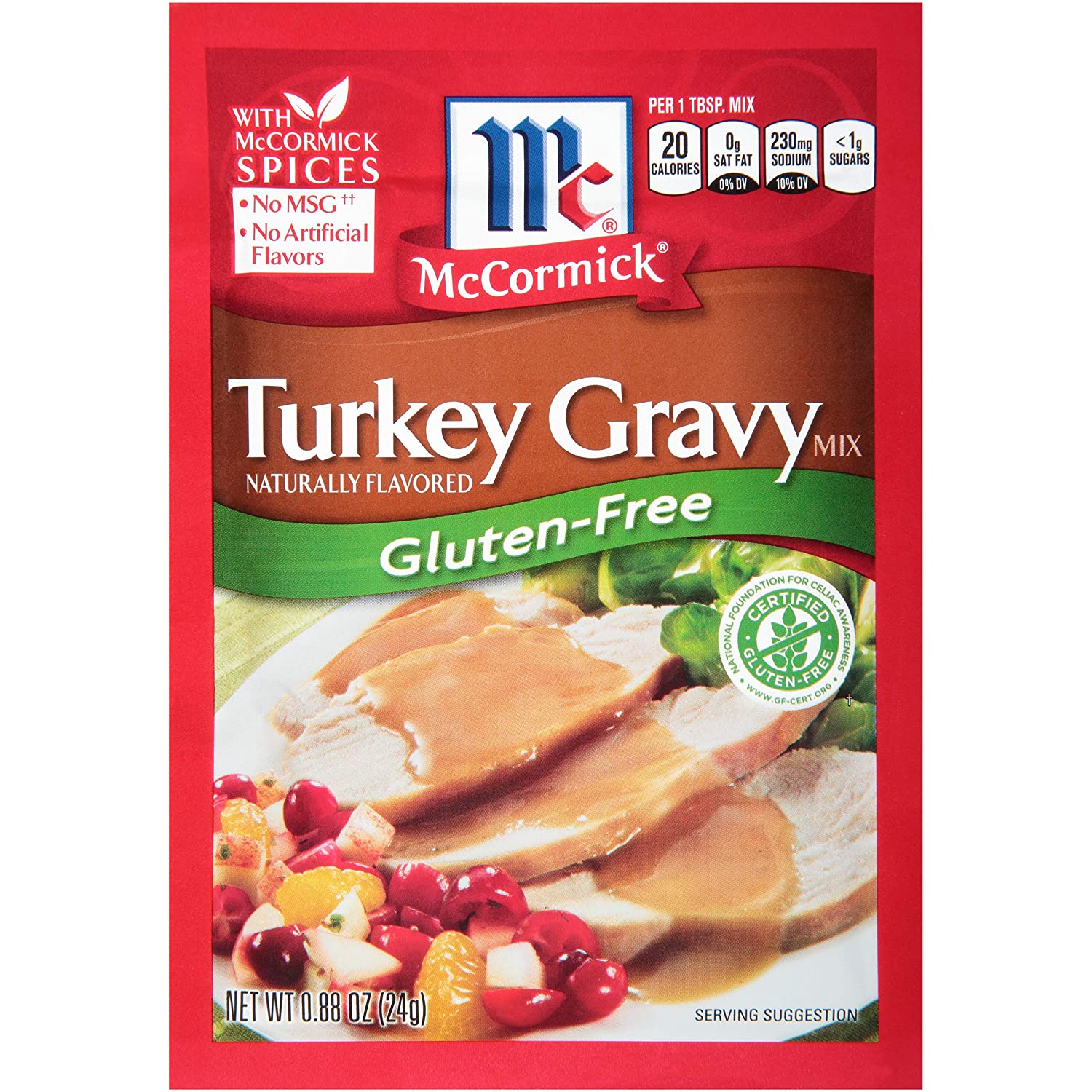 McCormick Gluten Free Turkey Gravy Mix, 0.88 Oz, Pack of 12