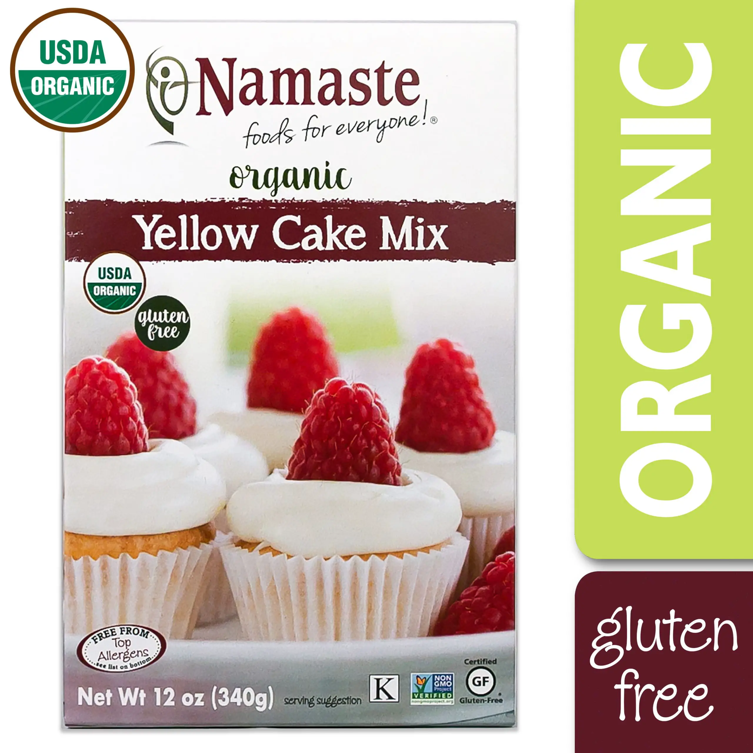 Namaste Foods, Gluten Free, Organic, Yellow Cake Mix, 12 oz. Box ...