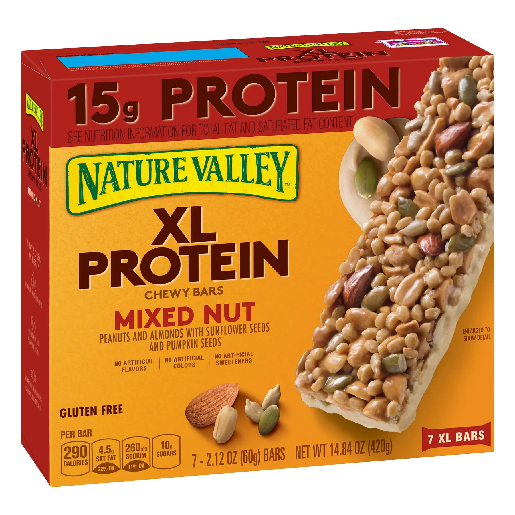 Nature Valley Granola Bar XL Protein Gluten Free Mixed Nut 7 Bars ...