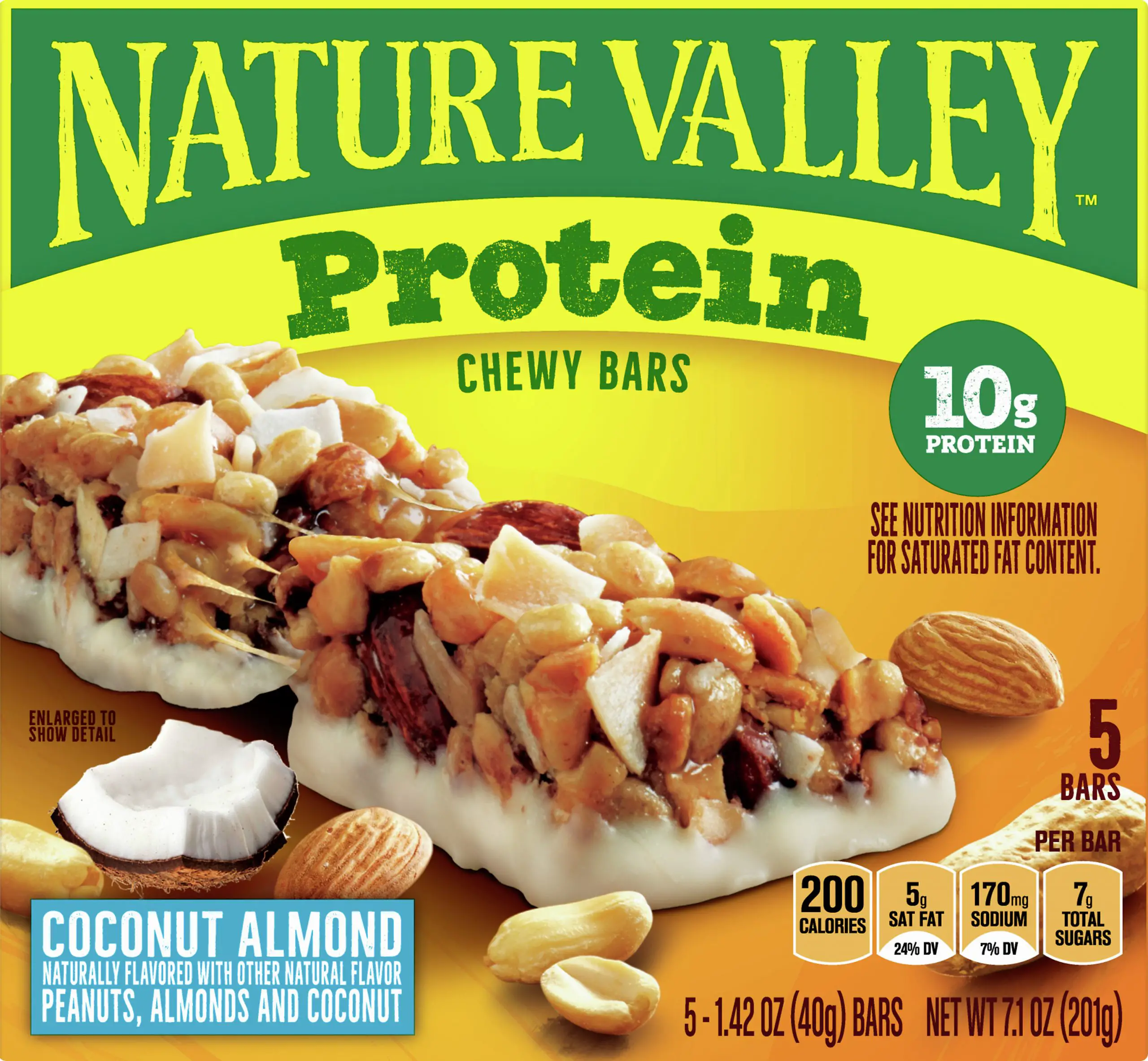 Nature Valley Protein Chewy Granola Bars, Coconut Almond, Gluten Free ...