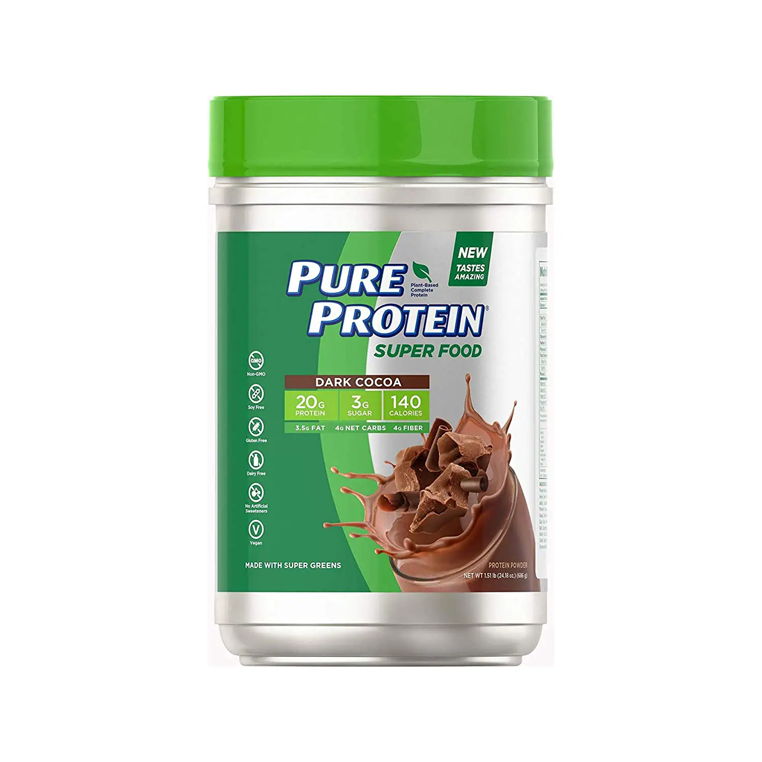Pure Protein Vegan Plant Based Hemp and Pea Protein Powder, Gluten Free ...