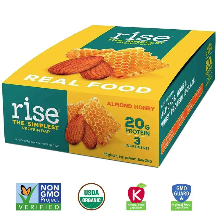 Rise Bar NonGMO Gluten Free Soy Free Real Whole Food Whey Protein Bar ...