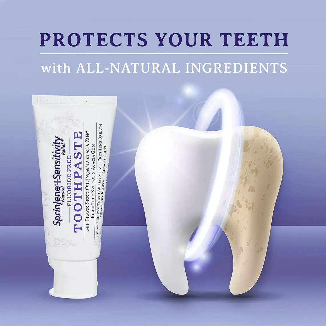 SprinJene Natural Toothpaste Fluoride Free for Sensitive Teeth