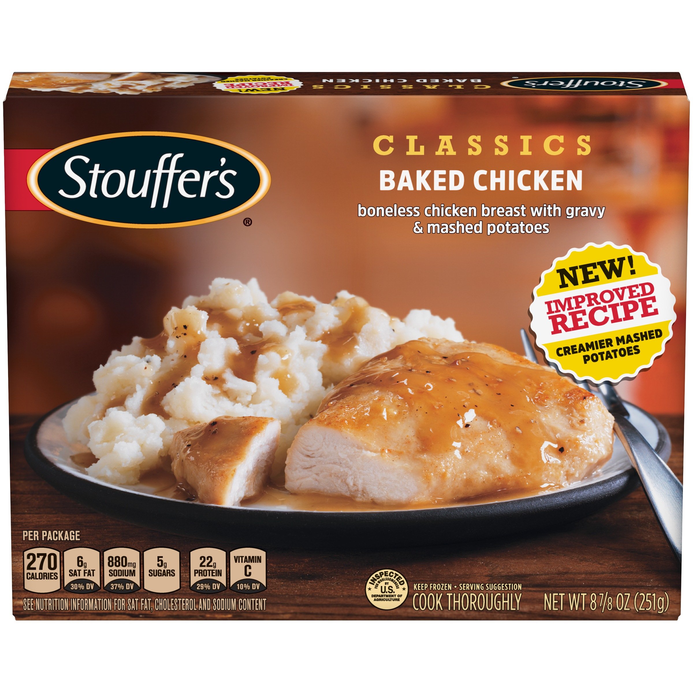 Stouffers CLASSICS Baked Chicken Frozen Meal 8 7/8 oz ...