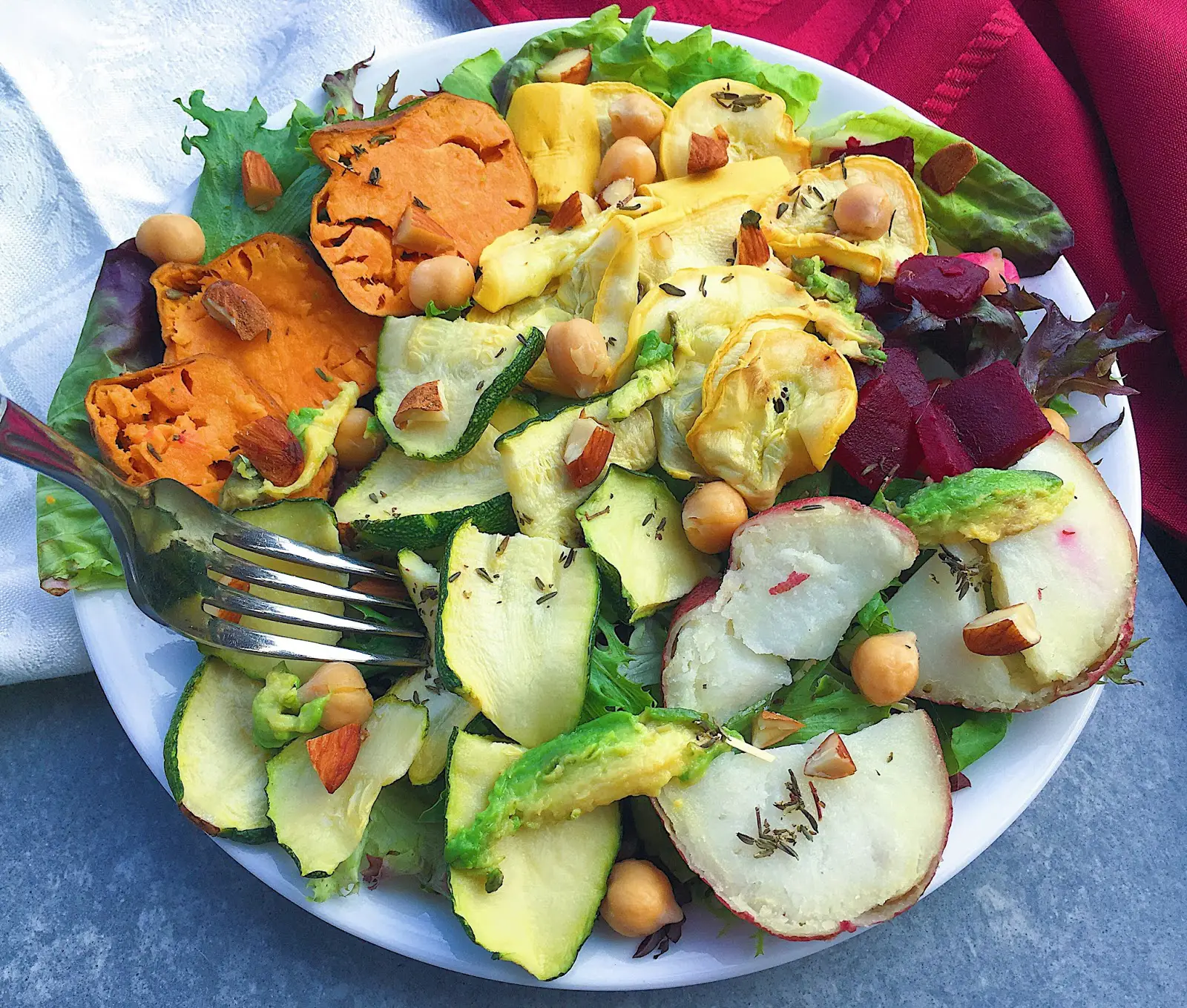 The Happy Belly Roasted Veggie Salad (Gluten Free, Vegan)