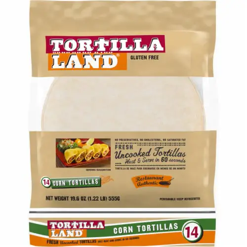 Tortilla Land Uncooked Gluten Free Corn Tortillas 14 Count, 19.6 oz ...