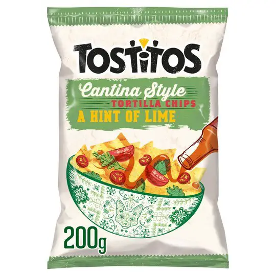 Tostitos Hint Of Lime Tortilla Chips 200G