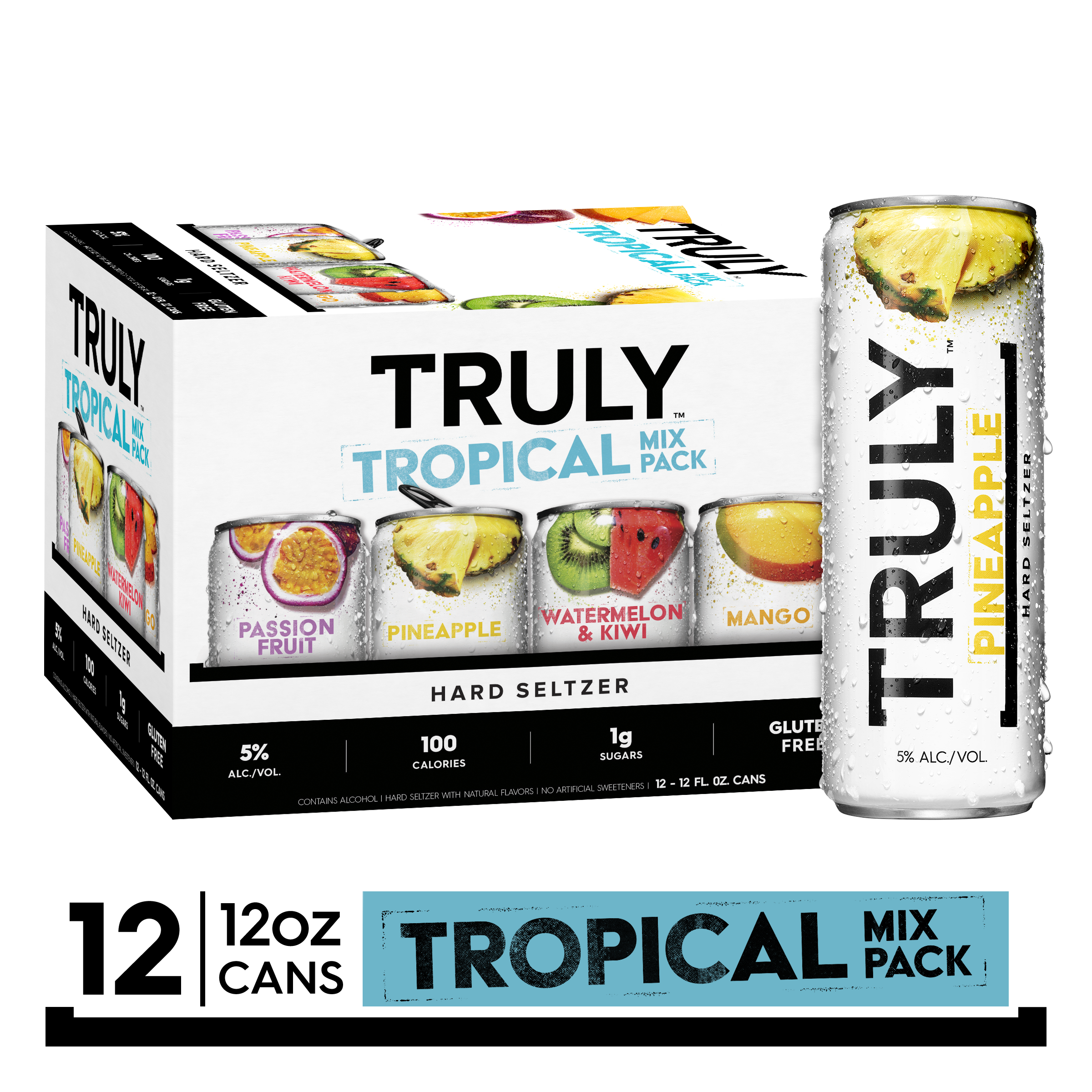 TRULY Hard Seltzer Tropical Variety, 12pk, 12oz beer white ...
