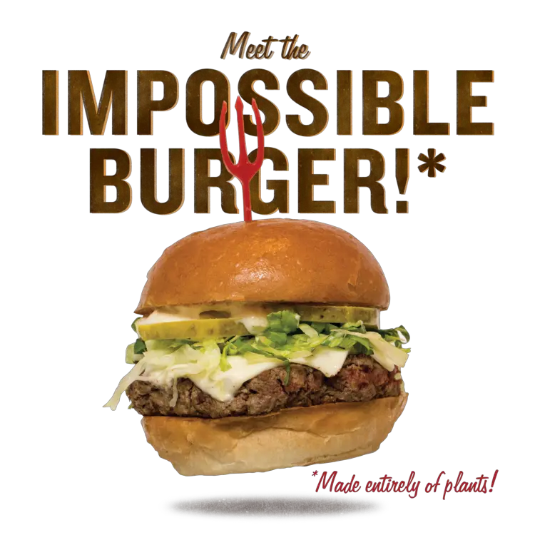 Try the Impossible Burger at Meeples Games!