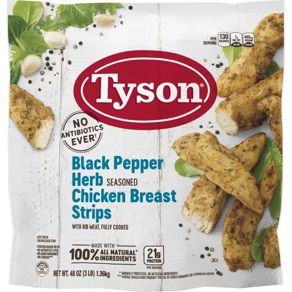 Tyson Black Pepper &  Herb Chicken Breast Strips, 48 oz ...