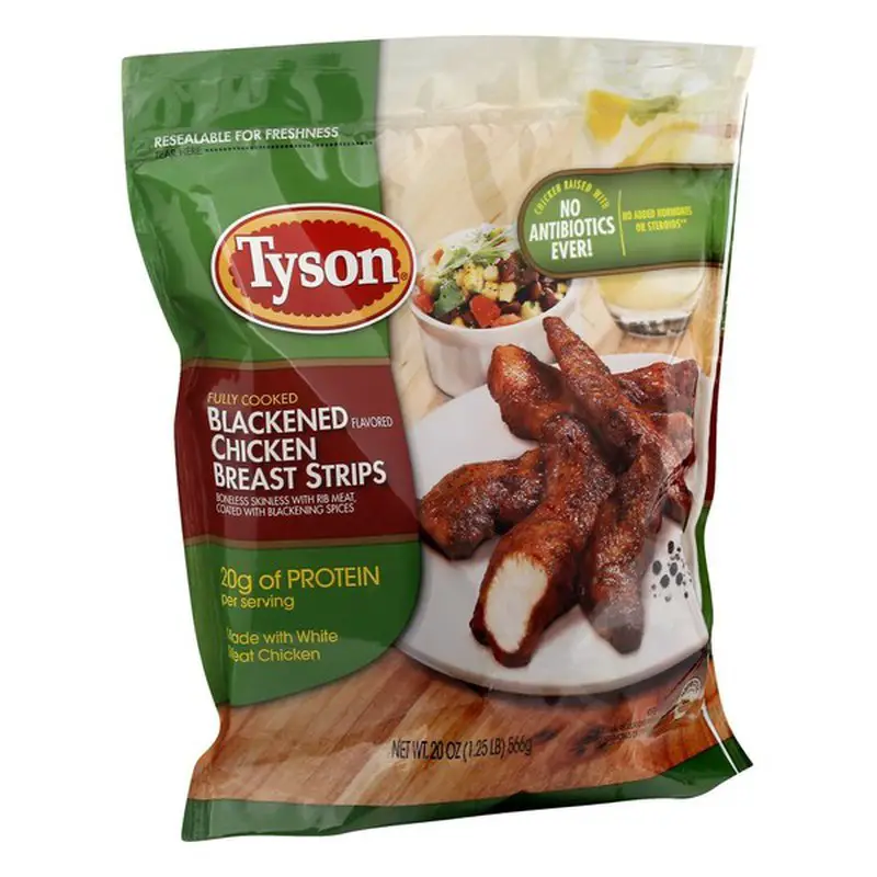 Tyson Chicken Breast Strips, Blackened Flavored (1.25 lb ...