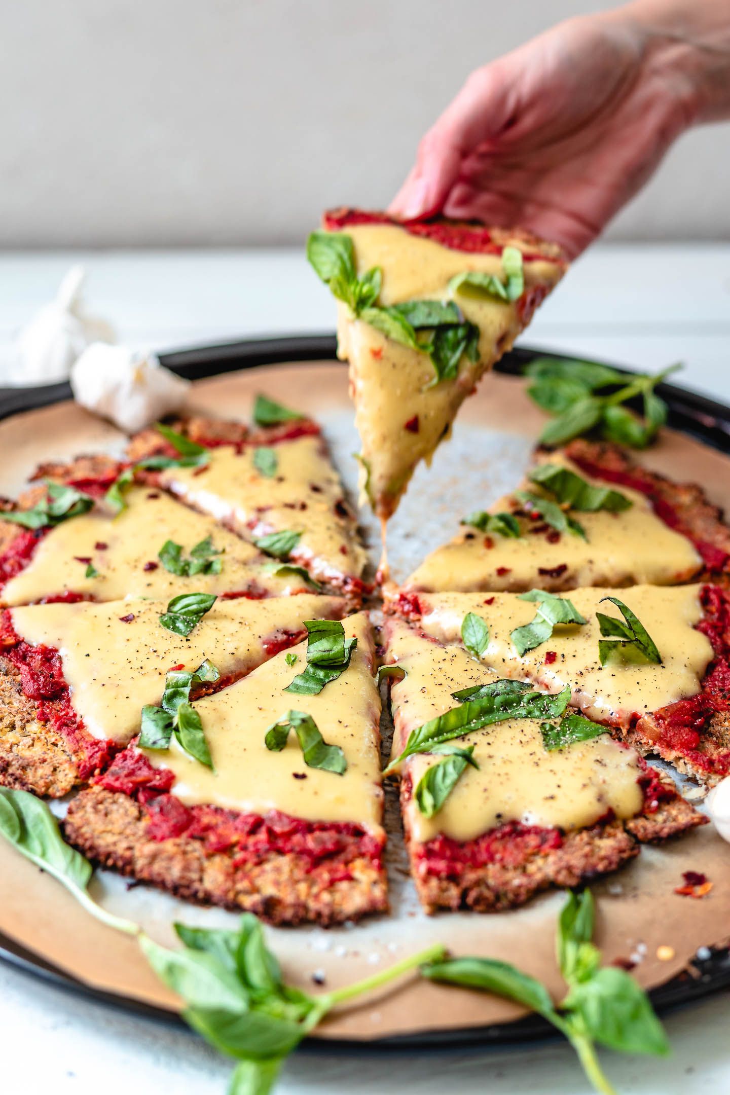 Vegan Cauliflower Pizza Crust Recipe