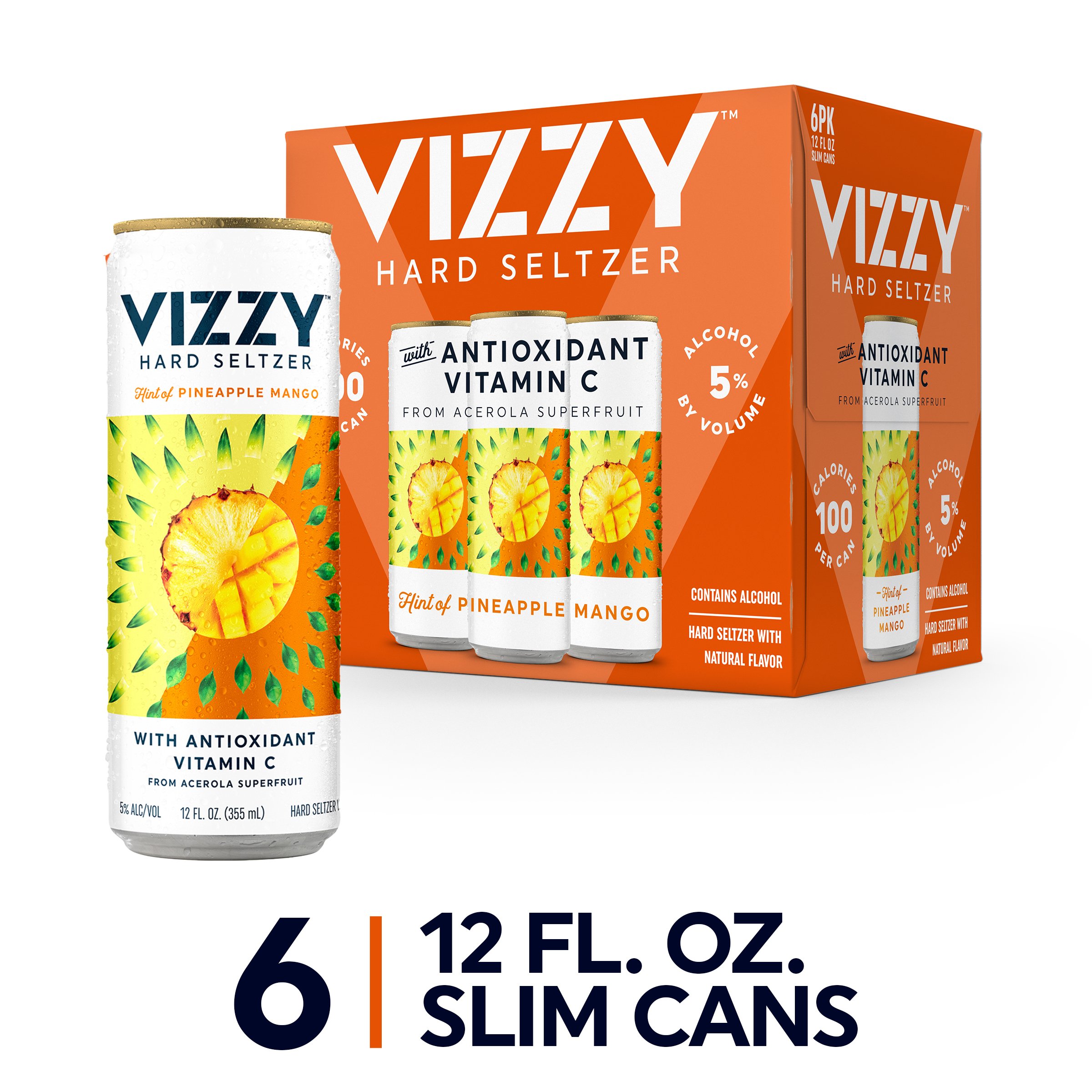 Vizzy Pineapple Mango Gluten Free Hard Seltzer, Seltzer 6 ...