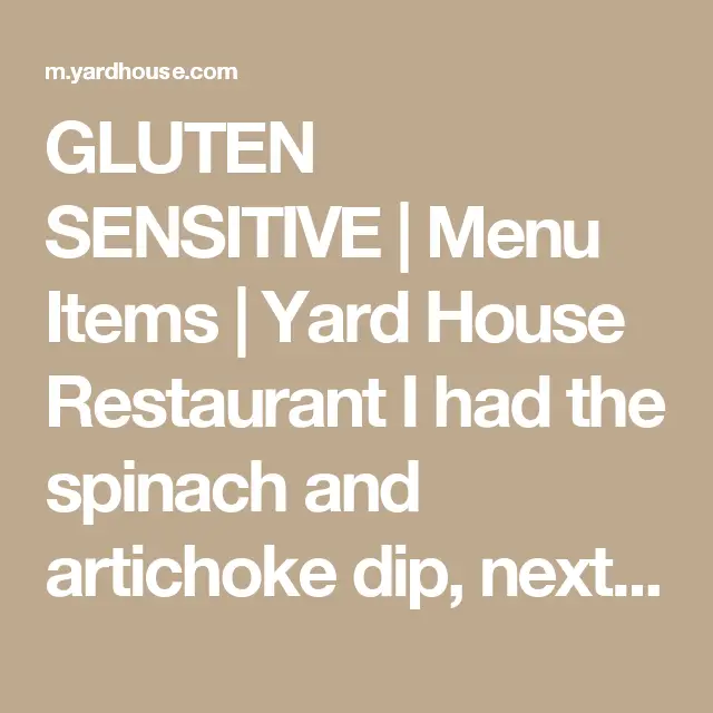 What Is Gluten Free At Yard House