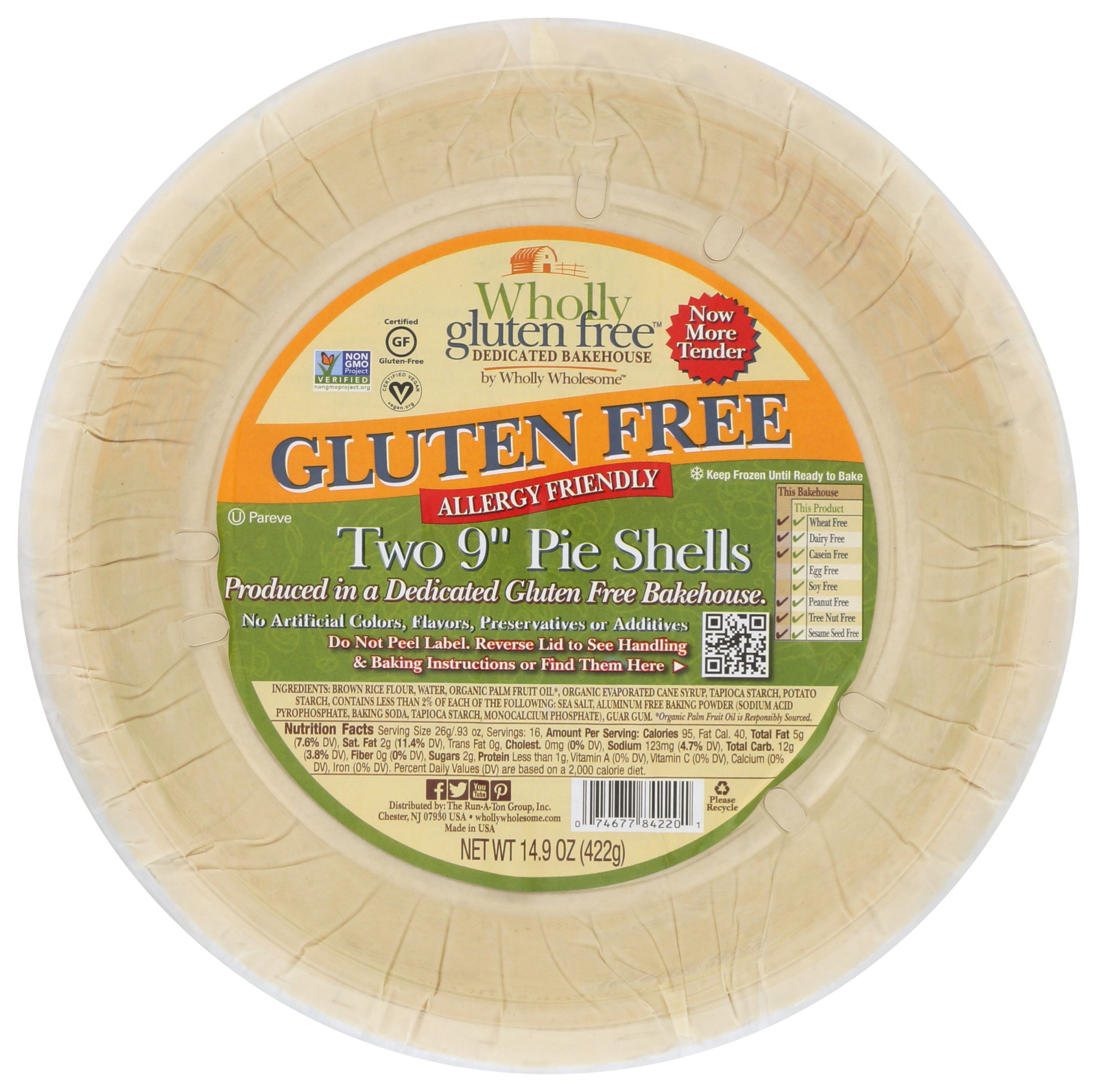 Wholly Wholesome Gluten Free Frozen 9 In. Pie Shells, 2 Count â People ...