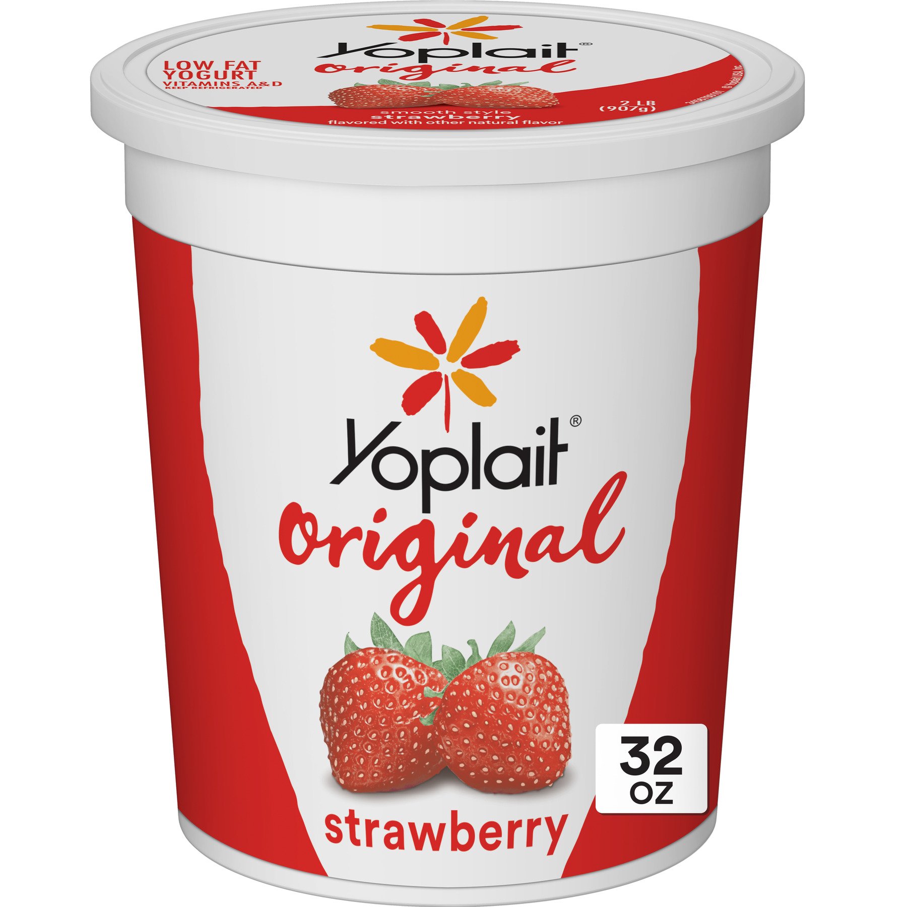 Yoplait Original Strawberry, Gluten Free Yogurt, 32 oz Tub ...